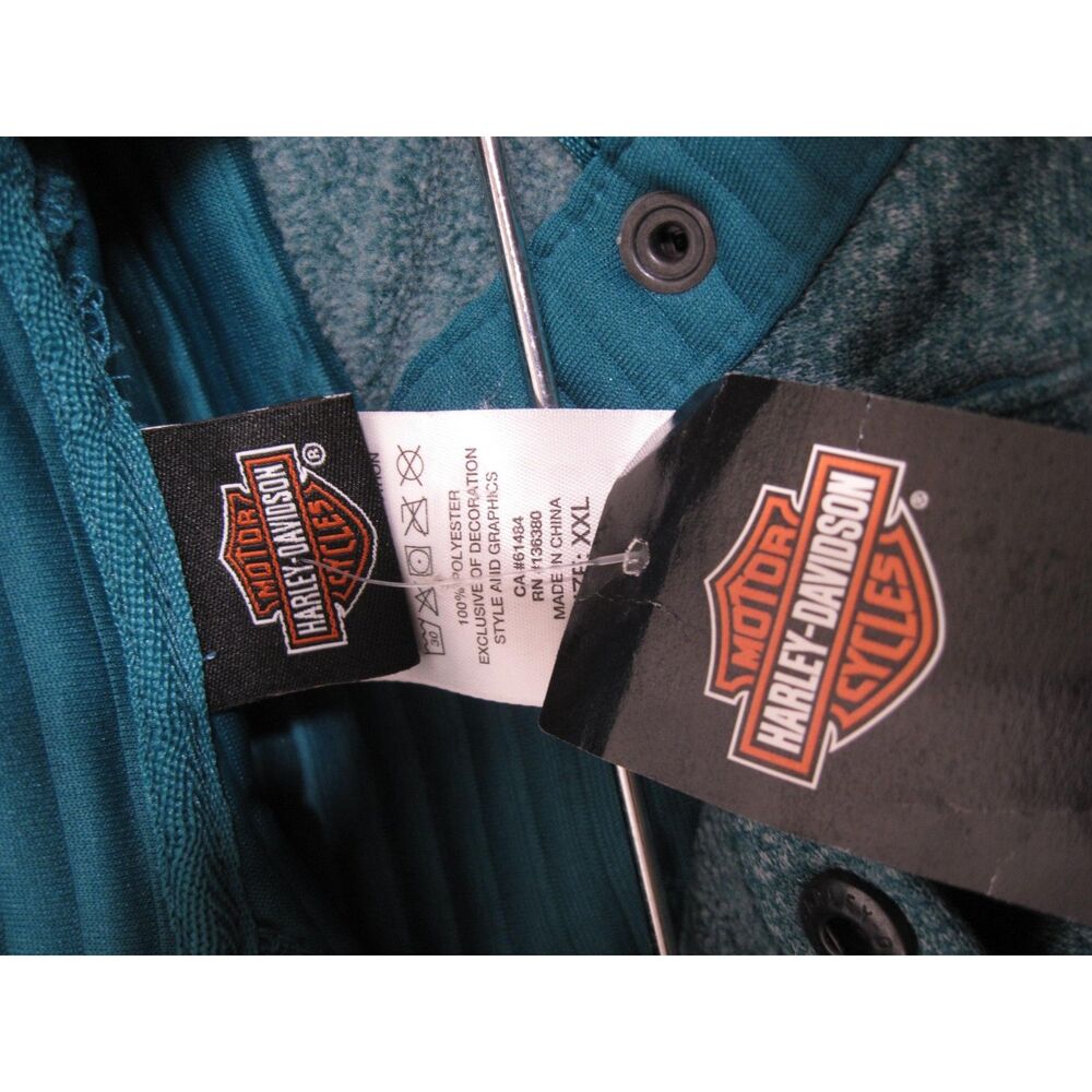 Harley-Davidson Dubois PA Jade Green Kangaroo Pocket Pullover TOP Womens Sz XXL - Picture 3 of 5